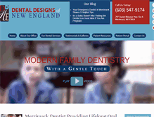 Tablet Screenshot of dentaldesignsofnewengland.com